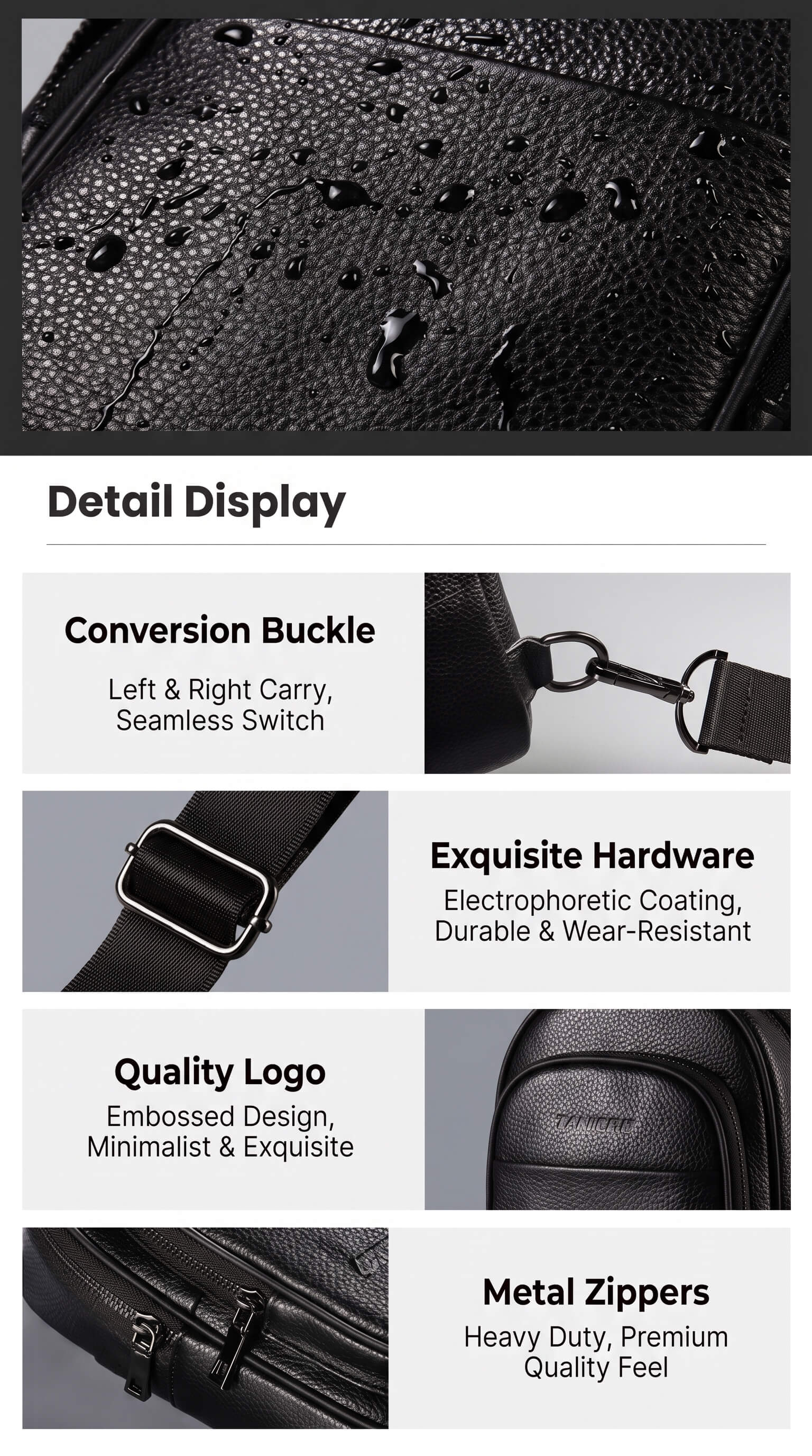 Equinox Leather Vertical Chest Bag