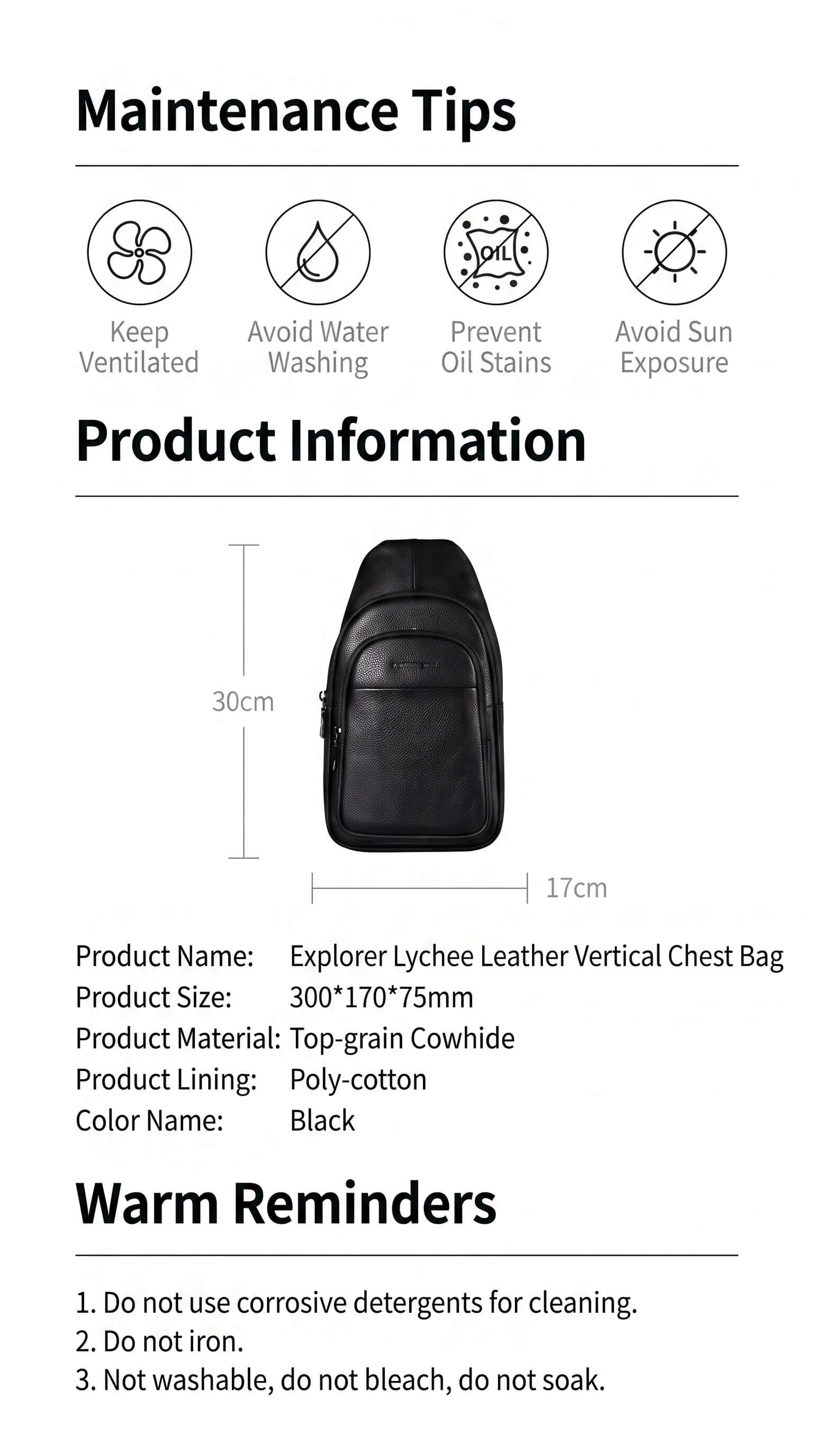 Equinox Leather Vertical Chest Bag