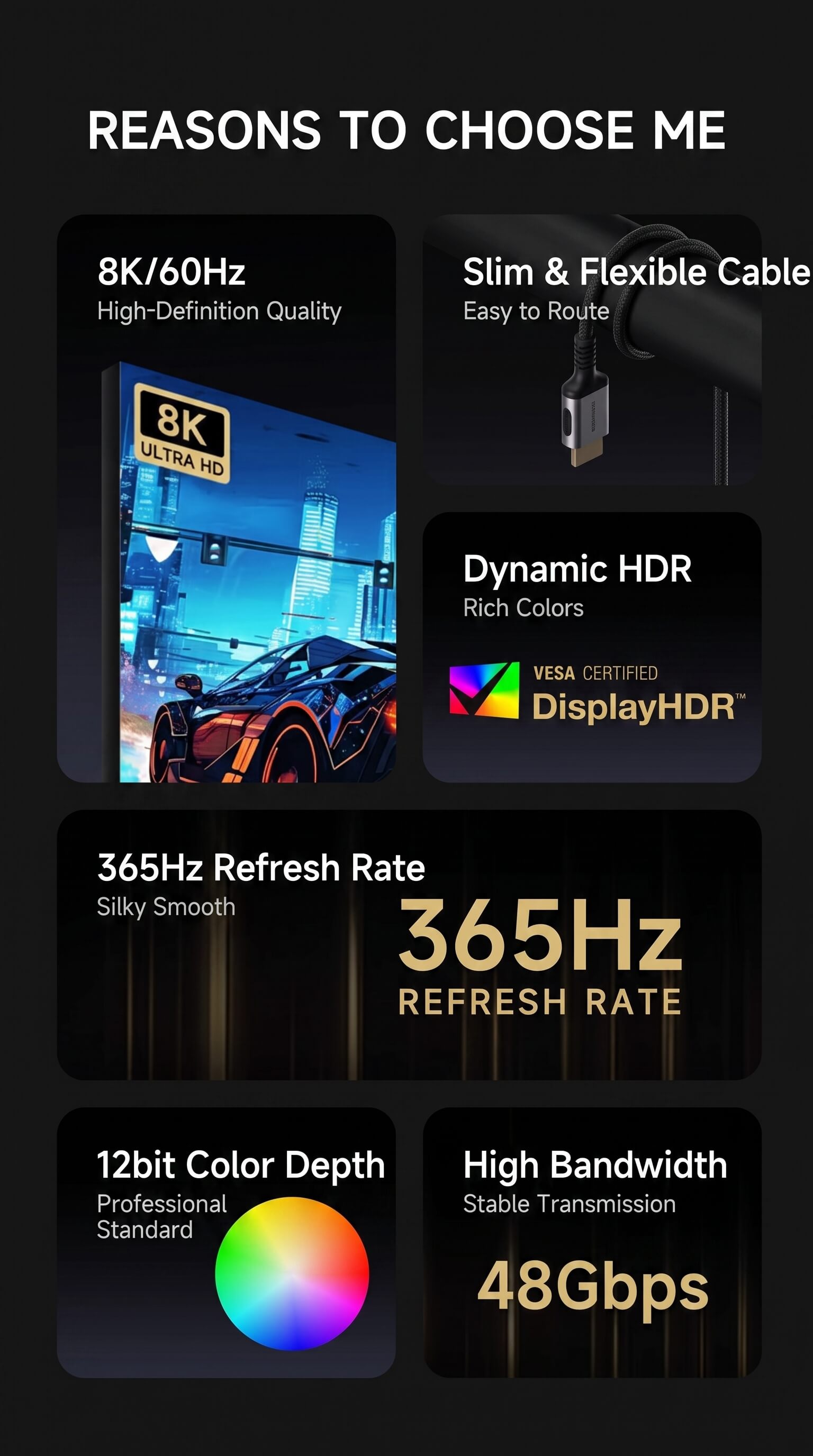 xiaomi Hagibis HDMI Slim Cable 2.1 High Definition 8K Video