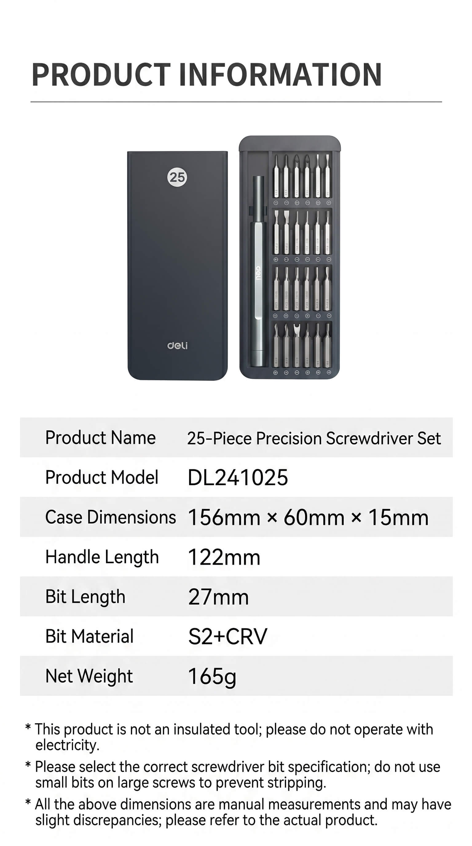 Deli 25-in-1 Precision Screwdriver Set