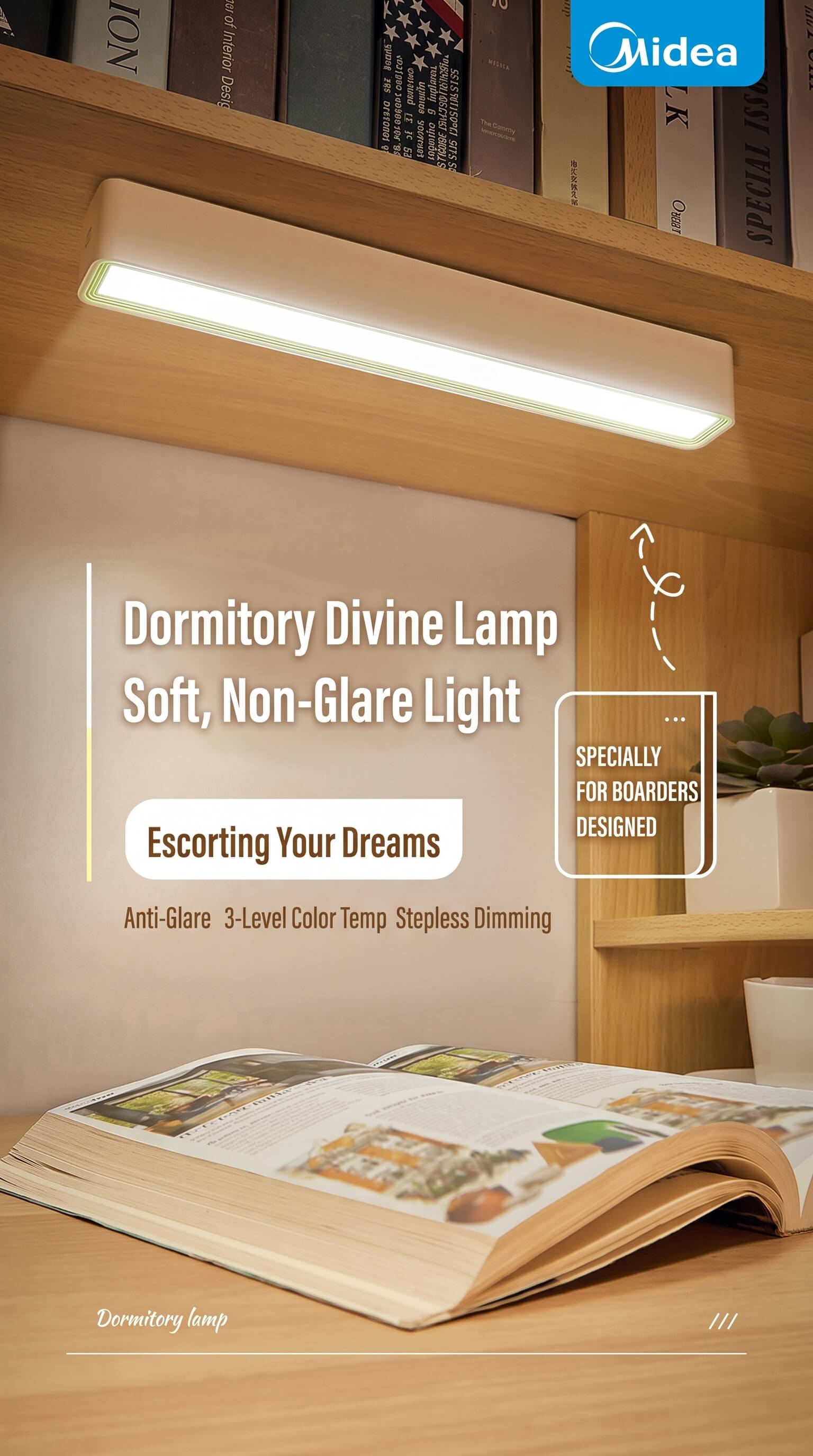 Midea Cool Light LED Desk Lamp Night Light