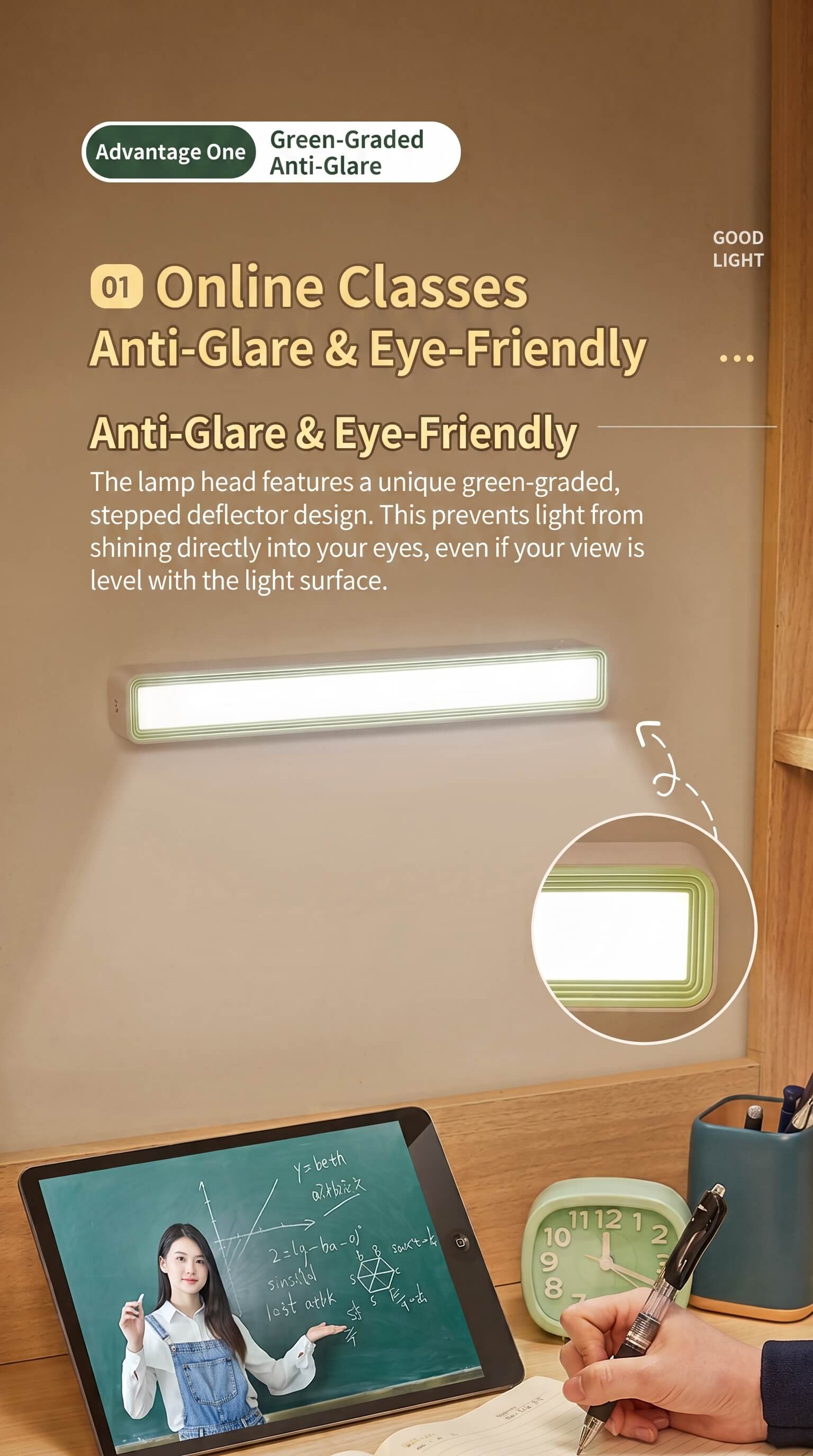 Midea Cool Light LED Desk Lamp Night Light