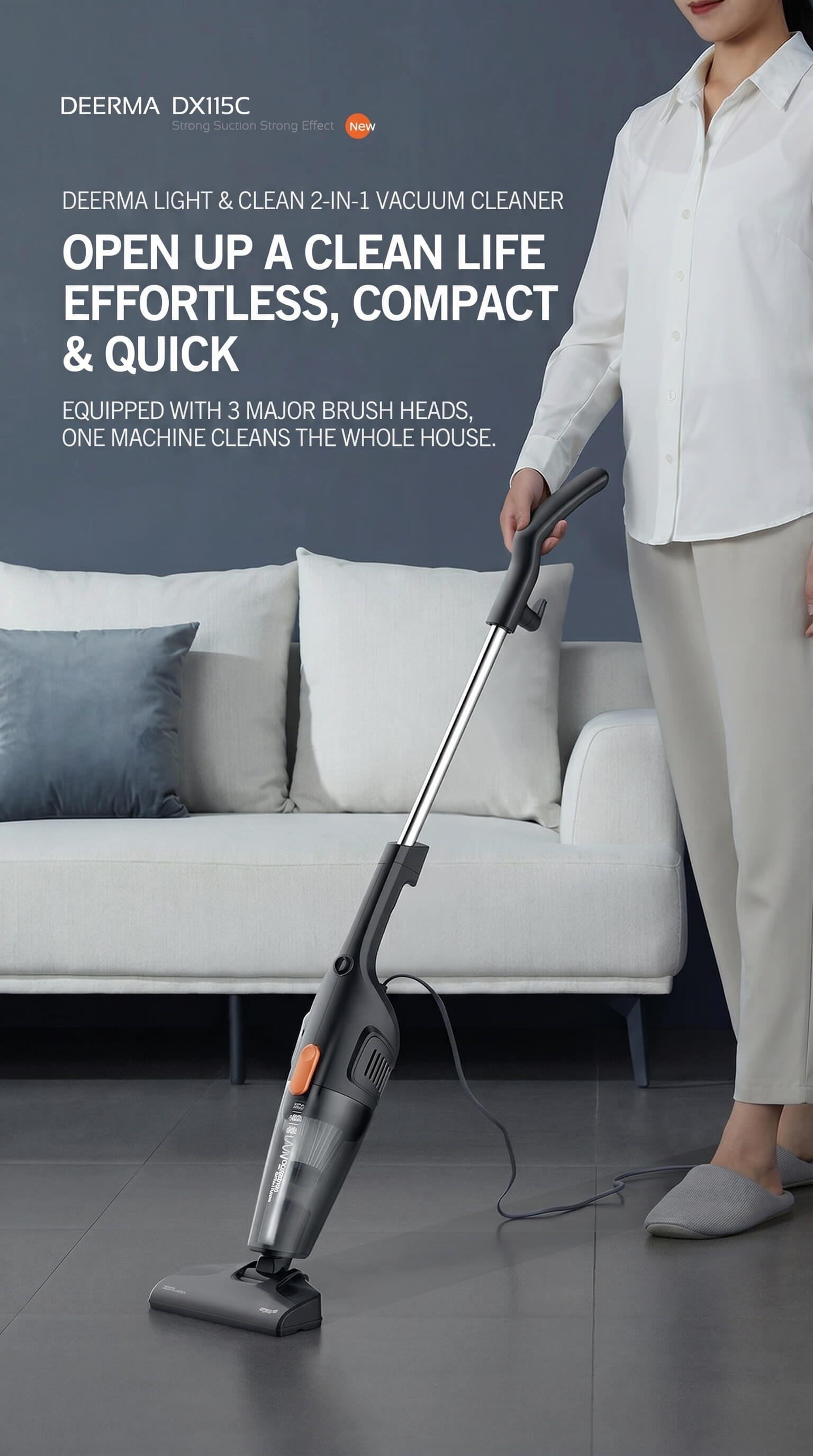 Deerma Small Handheld Corded Vacuum Cleaner
