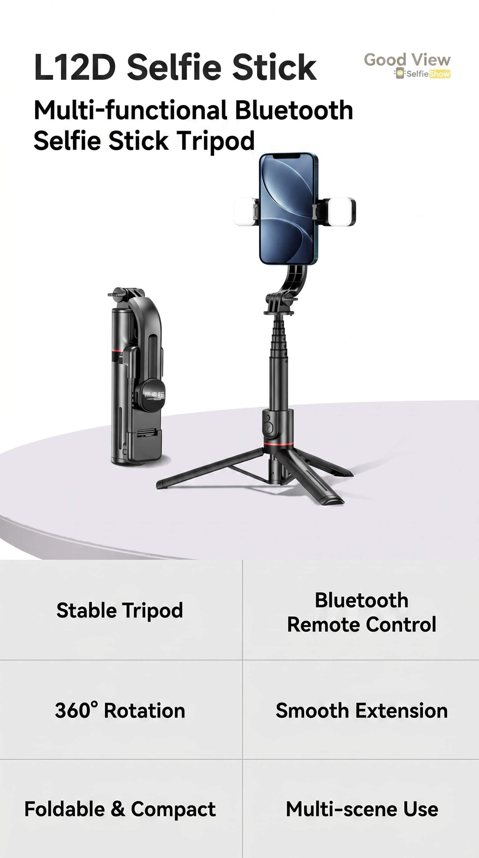 L12 Selfie Stick Tripod 360