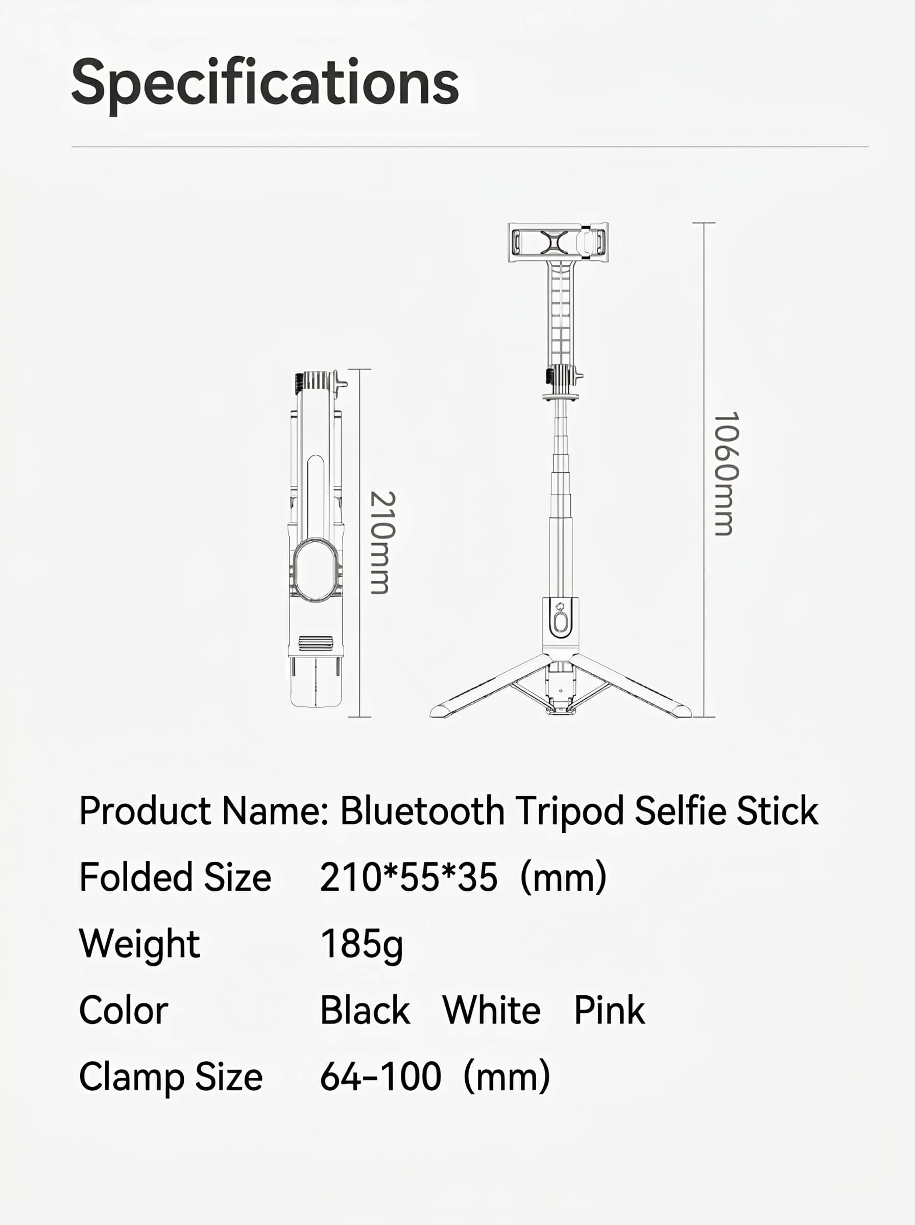 L12 Selfie Stick Tripod 360