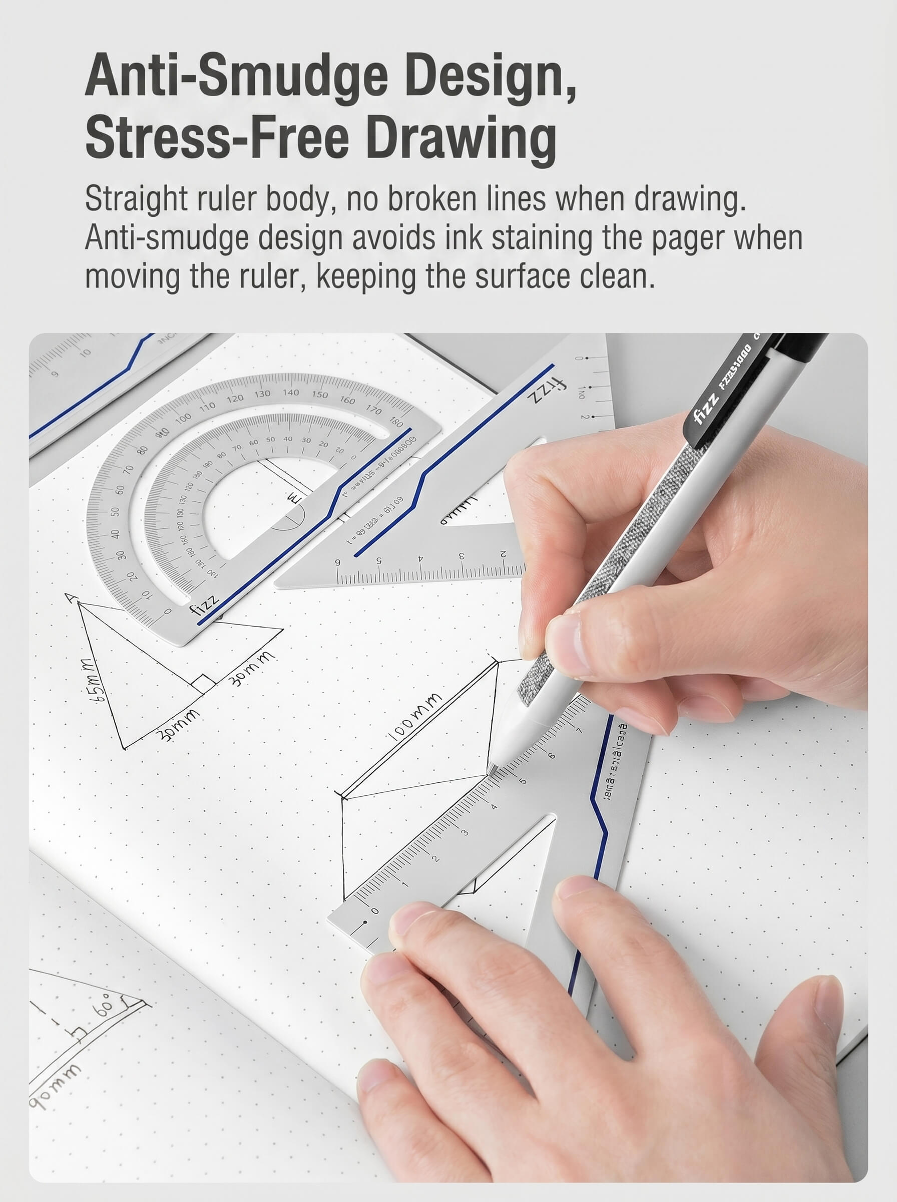 Xiaomi Fizz Frosted Alloy Ruler Set FZ22702