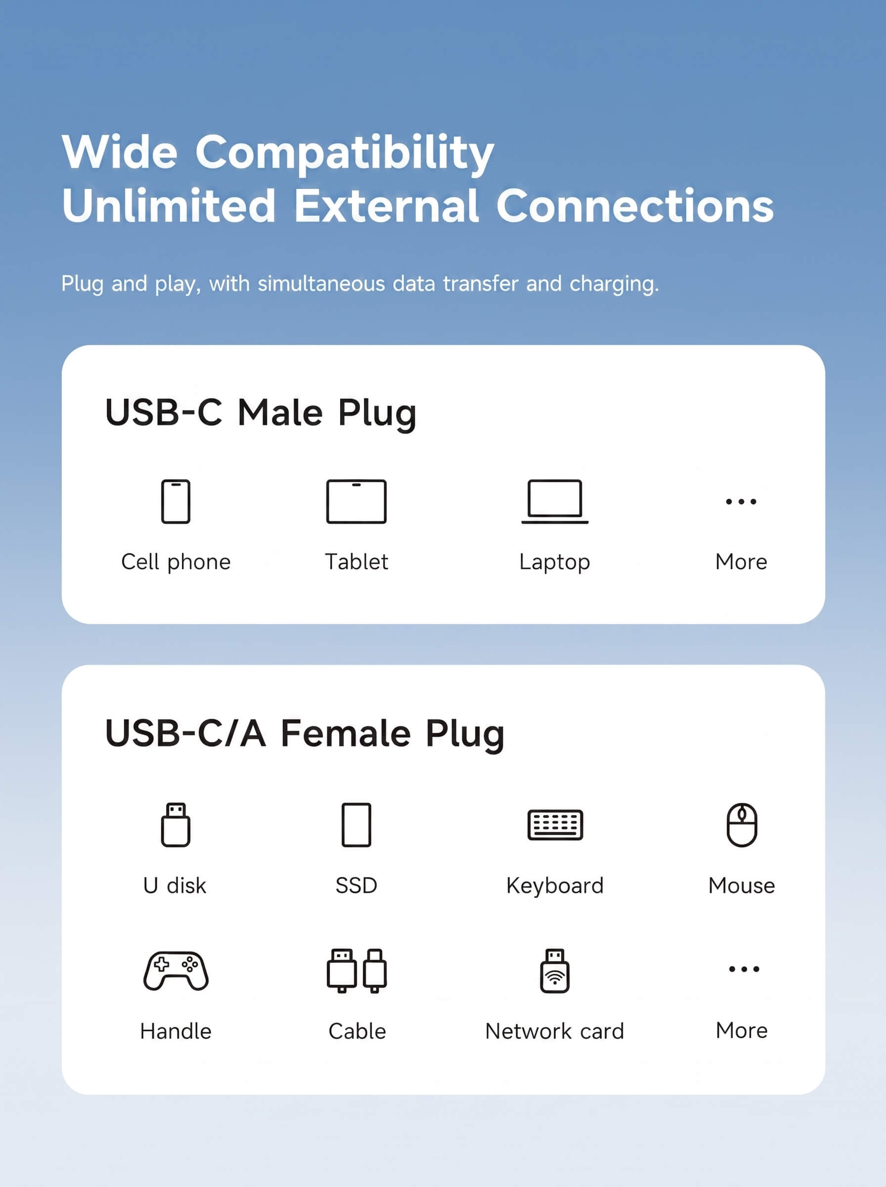 Haibeisi Type-C to OTG 1-to-2 USB