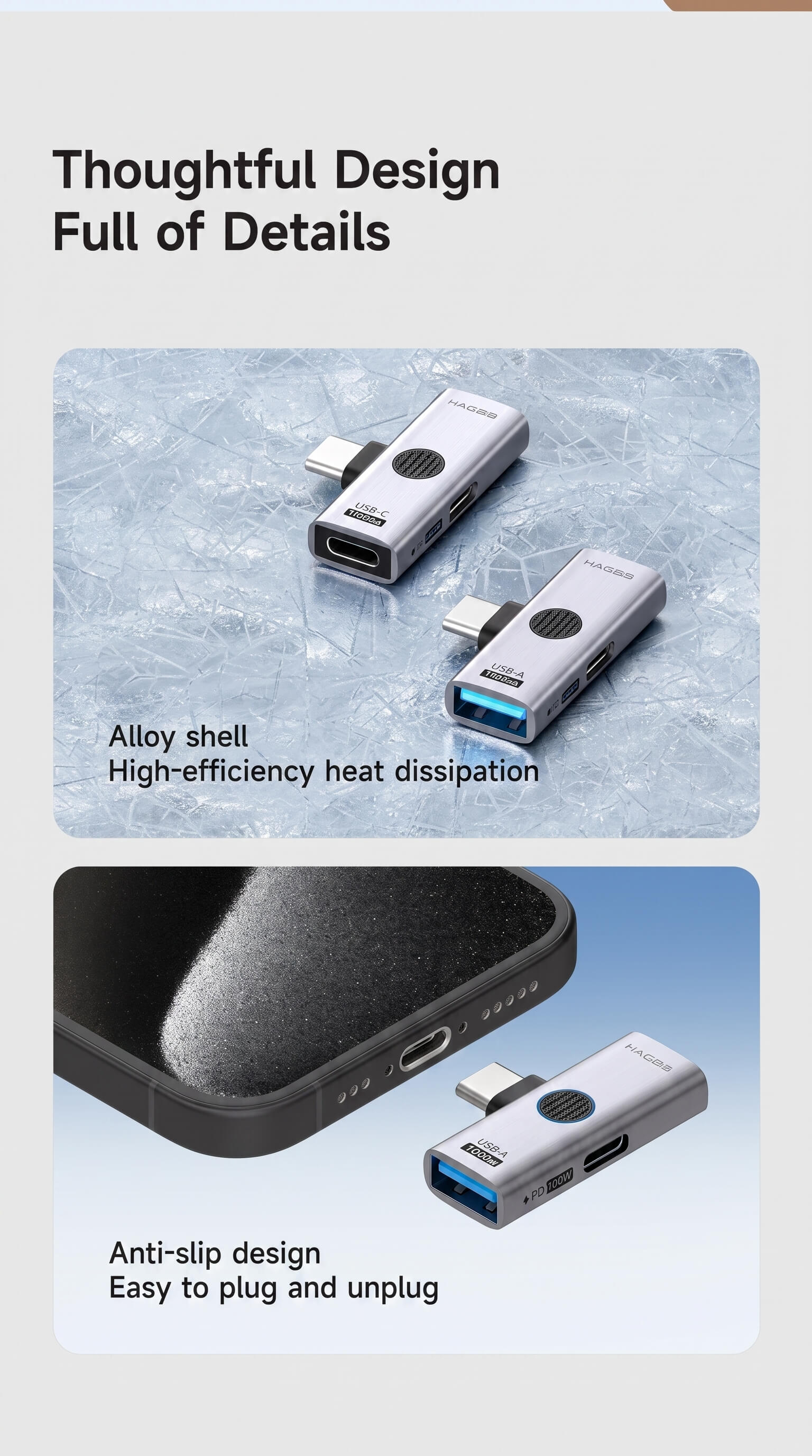 Haibeisi Type-C to OTG 1-to-2 USB
