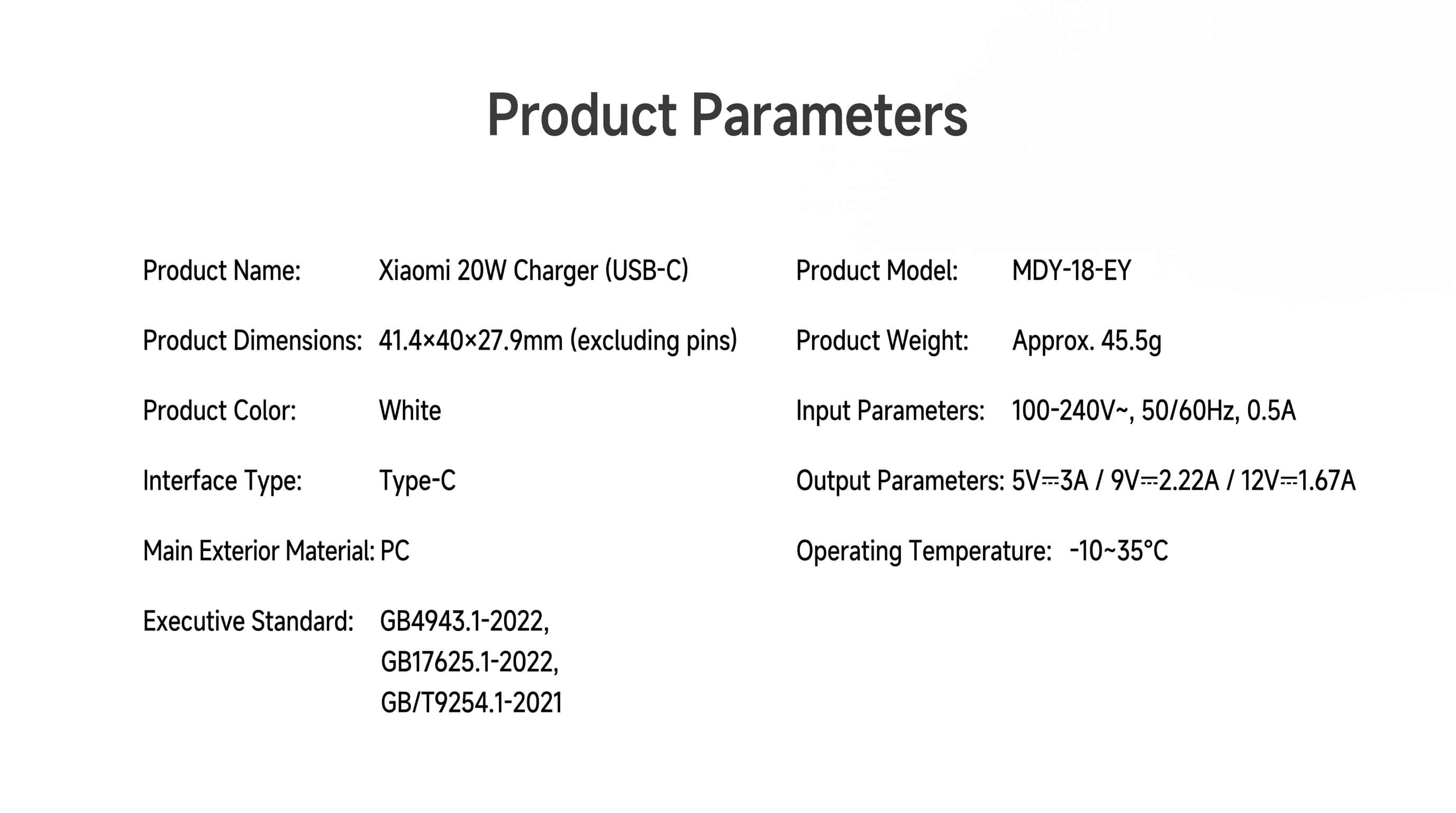 Xiaomi 20W USB-C Charger