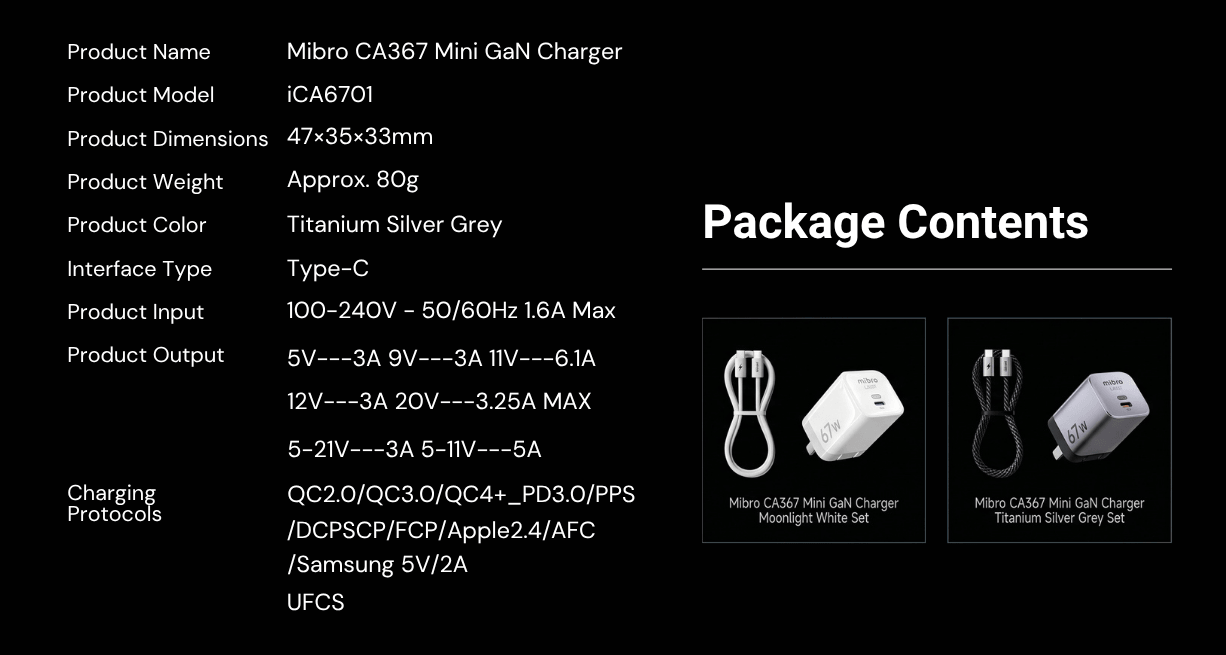 Miwu 67W Charger