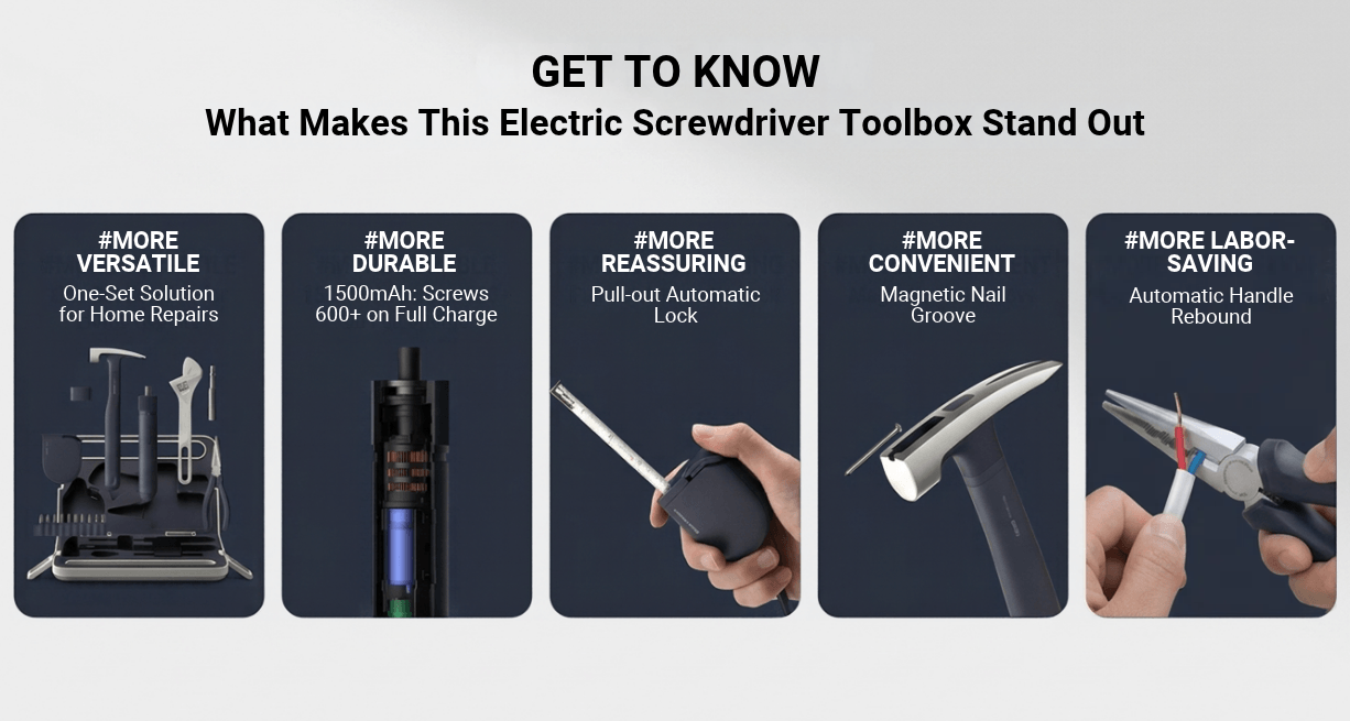HOTO Little Monkey Tool Box Household Electric Screwdriver Set