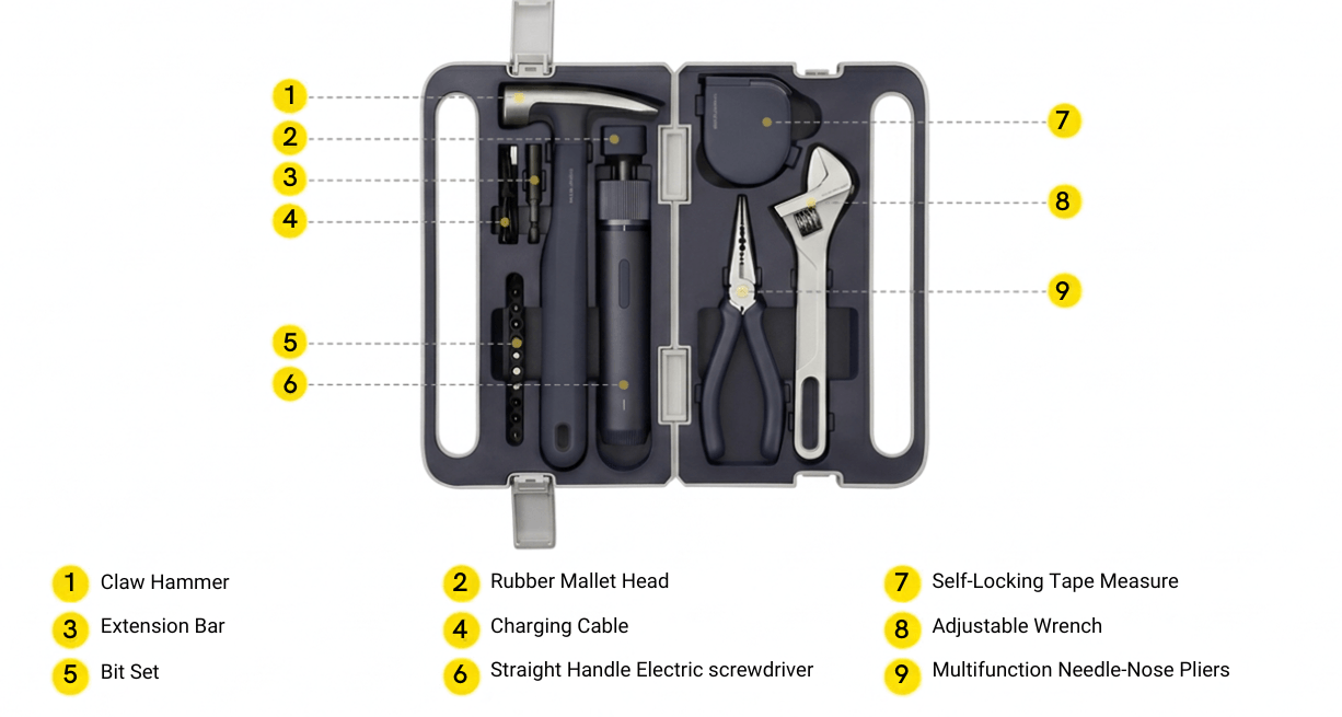 HOTO Little Monkey Tool Box Household Electric Screwdriver Set