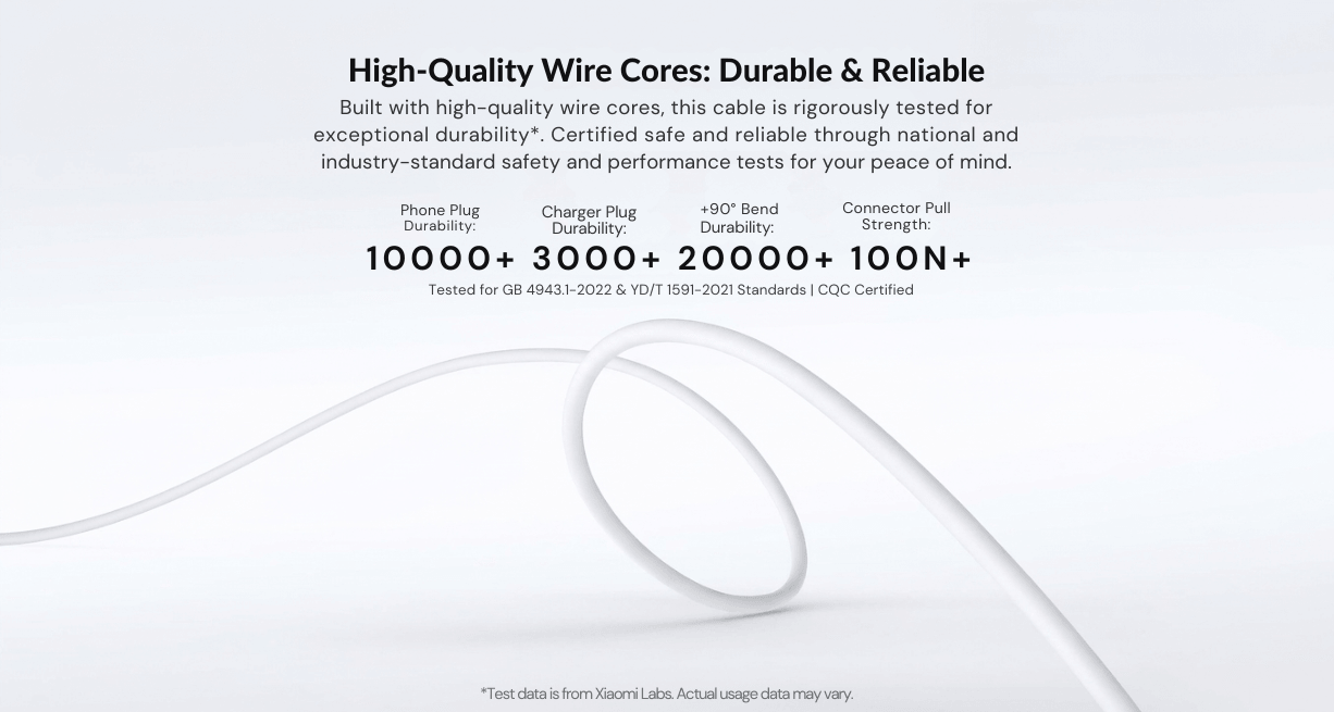 Xiaomi 6A Skin-Friendly Silicone Fast Charging Data Cable 2m (AC)