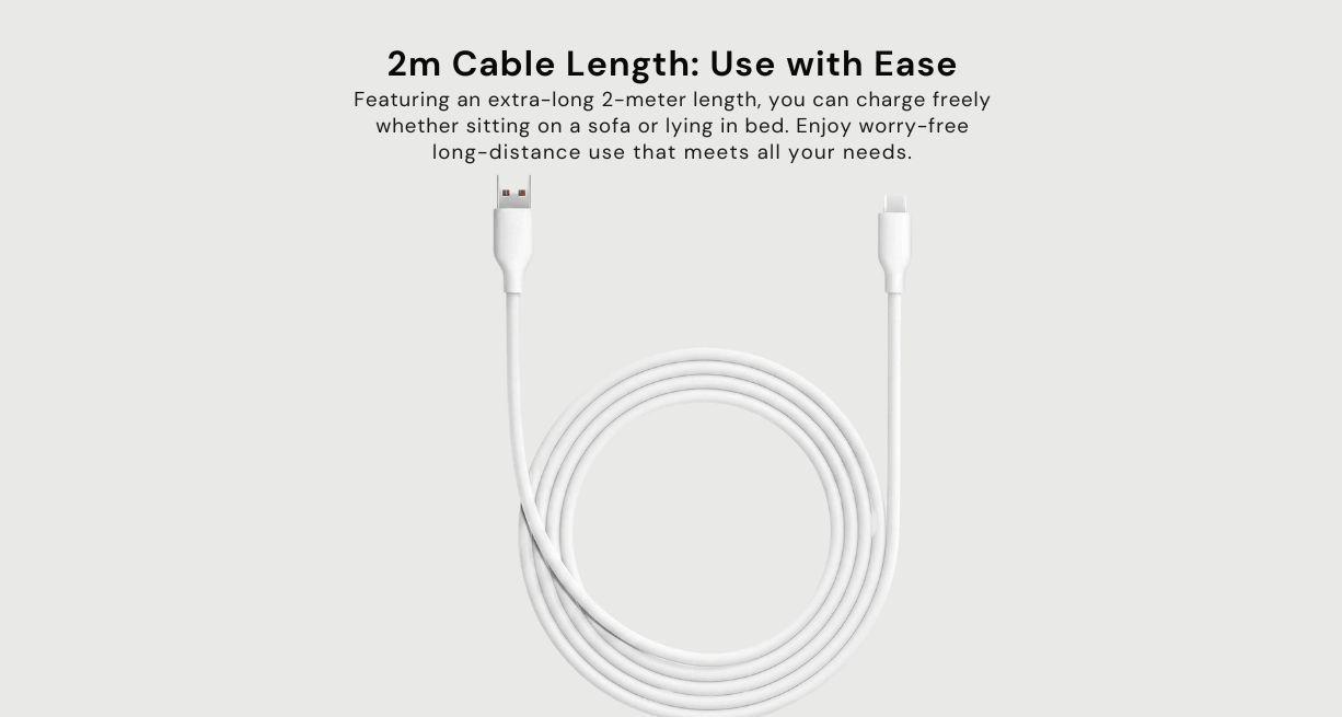 Xiaomi 6A Skin-Friendly Silicone Fast Charging Data Cable 2m (AC)