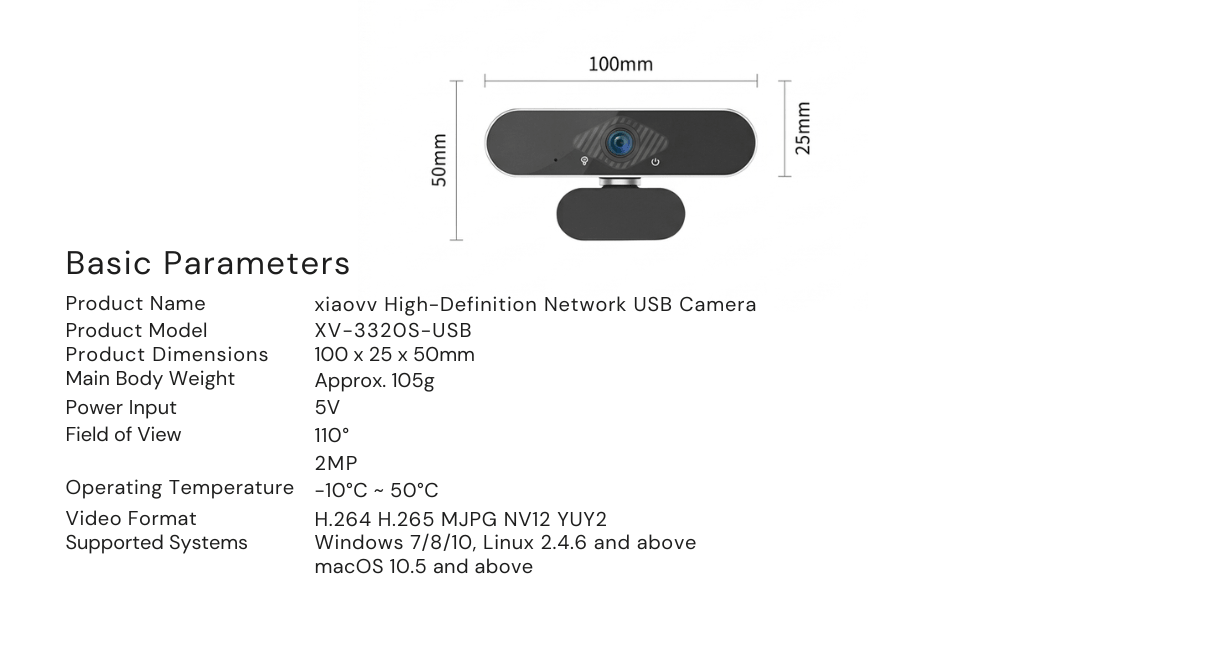 xiaovv HD Webcam USB Camera