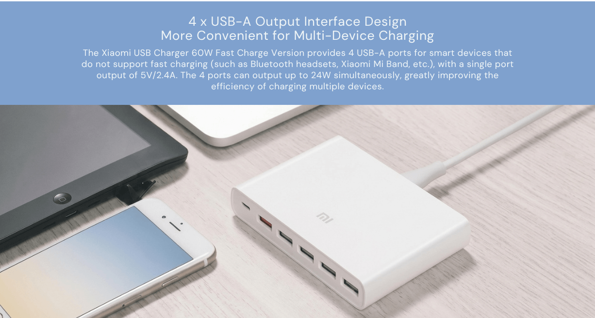 Xiaomi USB Charger 60W Fast Charging Version (6 Ports)