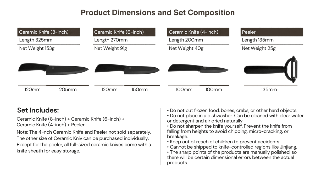 Xiaomi HuoHou Nano Ceramic Knife Set