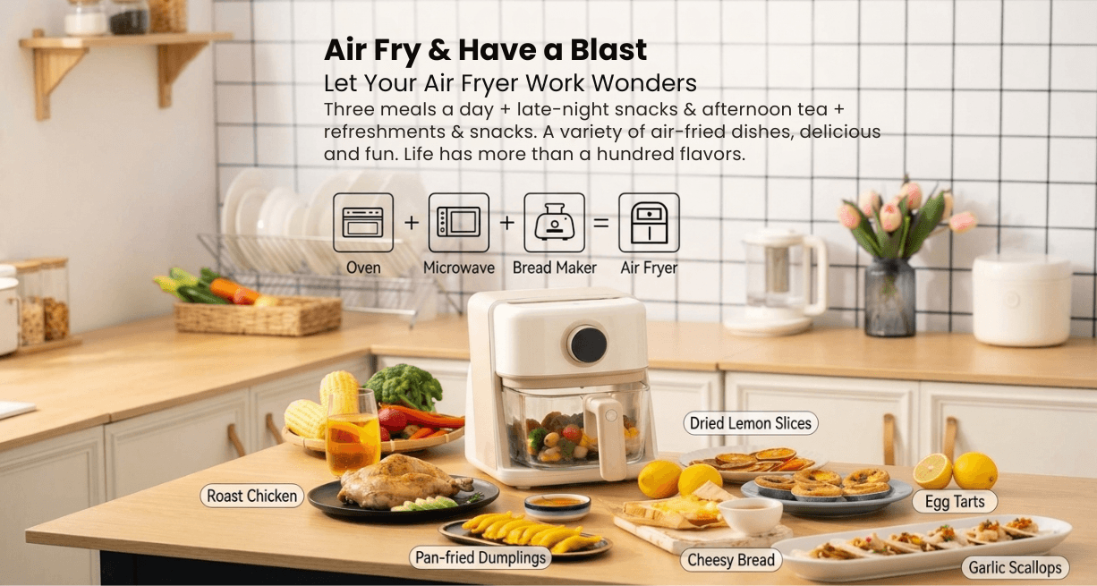 Zhiwu Boiling Visual Air Fryer Transparent Glass