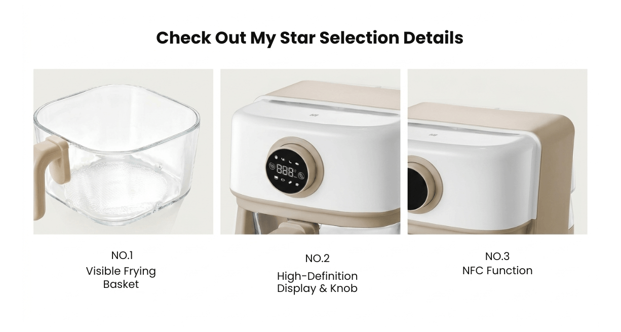 Zhiwu Boiling Visual Air Fryer Transparent Glass