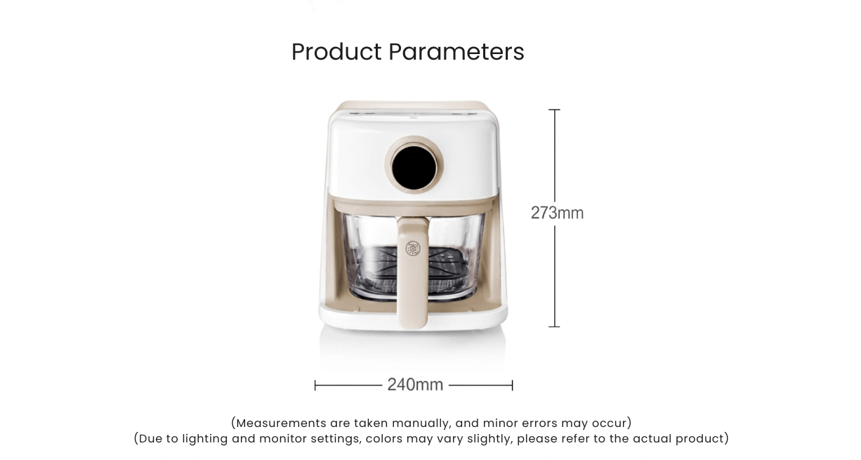 Zhiwu Boiling Visual Air Fryer Transparent Glass