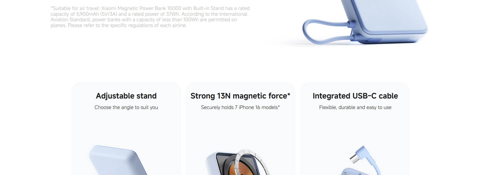 Xiaomi Magnetic Power Bank 10000 with Built-in Stand