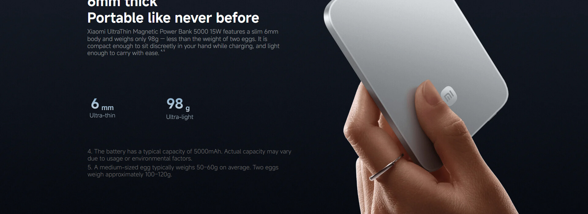 Xiaomi Magnetic Ultra-thin 5000mAh 15W Power Bank