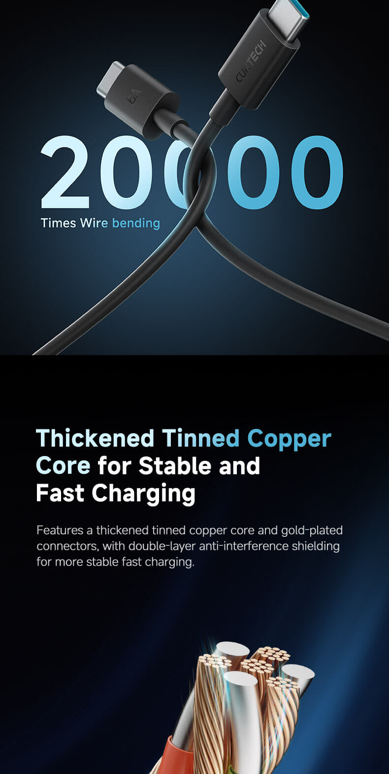 CUKTECH USB-C to C 6A Fast Charging Cable