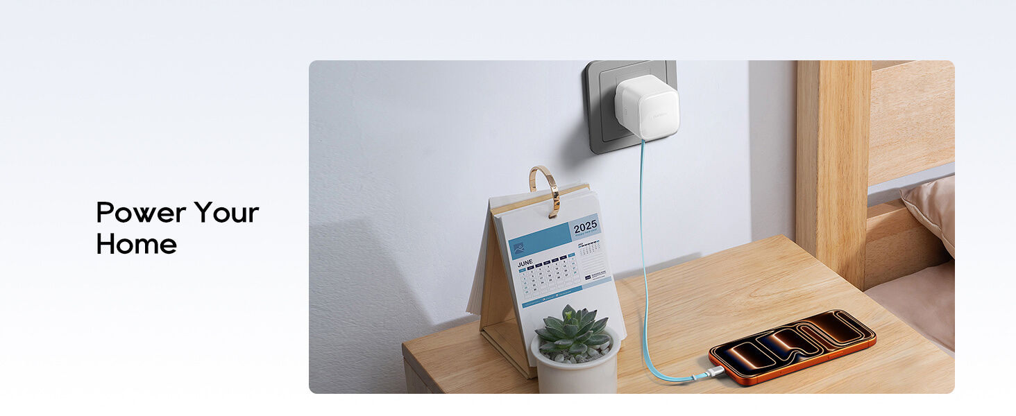 CUKTECH 65W GaN Charger with Built-in Telescopic USB-C Cable