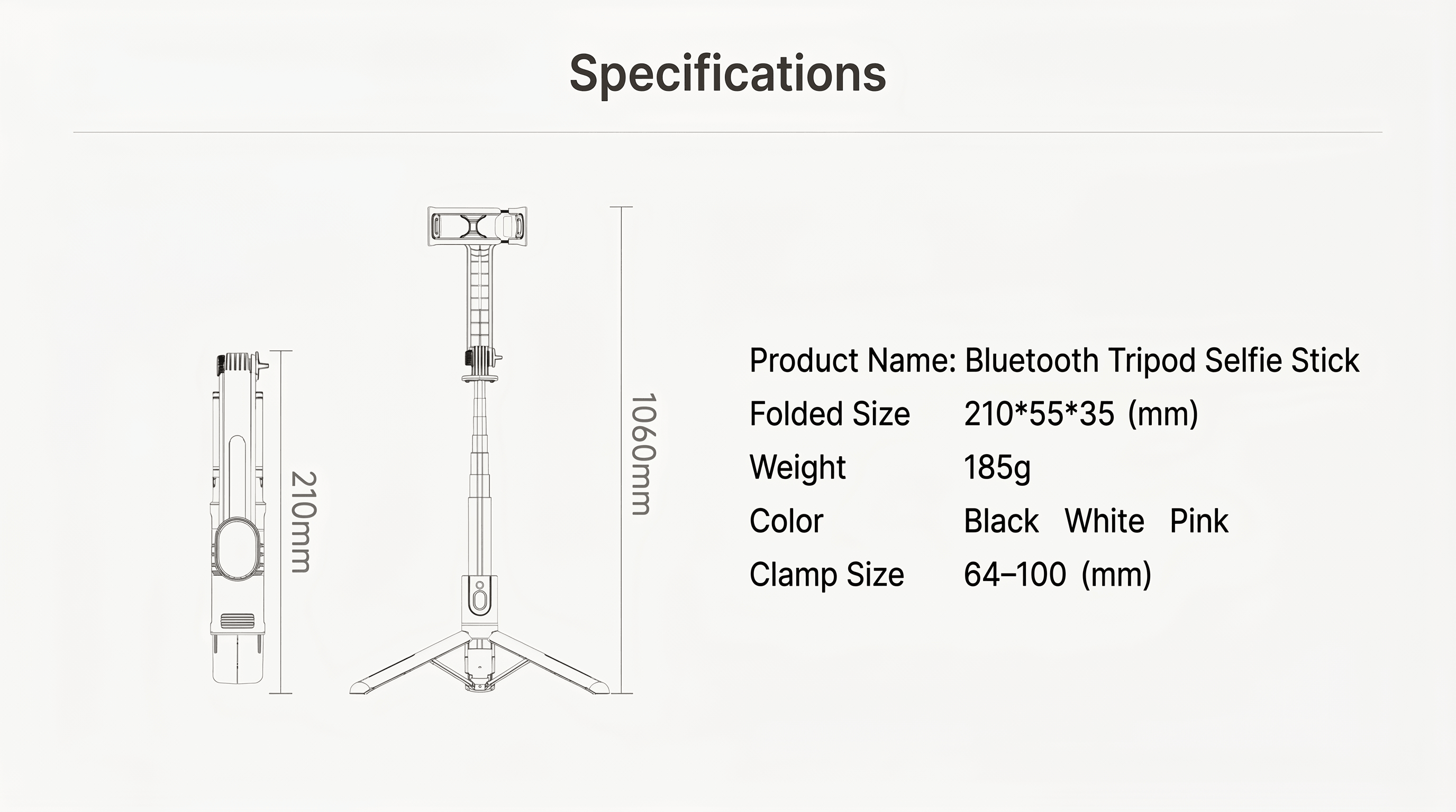 L12 Selfie Stick Tripod 360