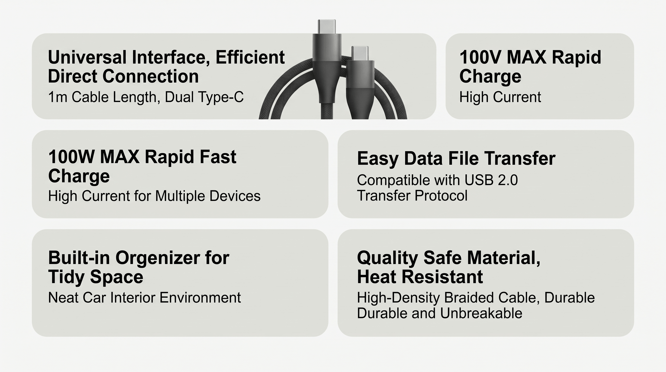 Xiaomi 6A Dual Type-C Braided Data Cable