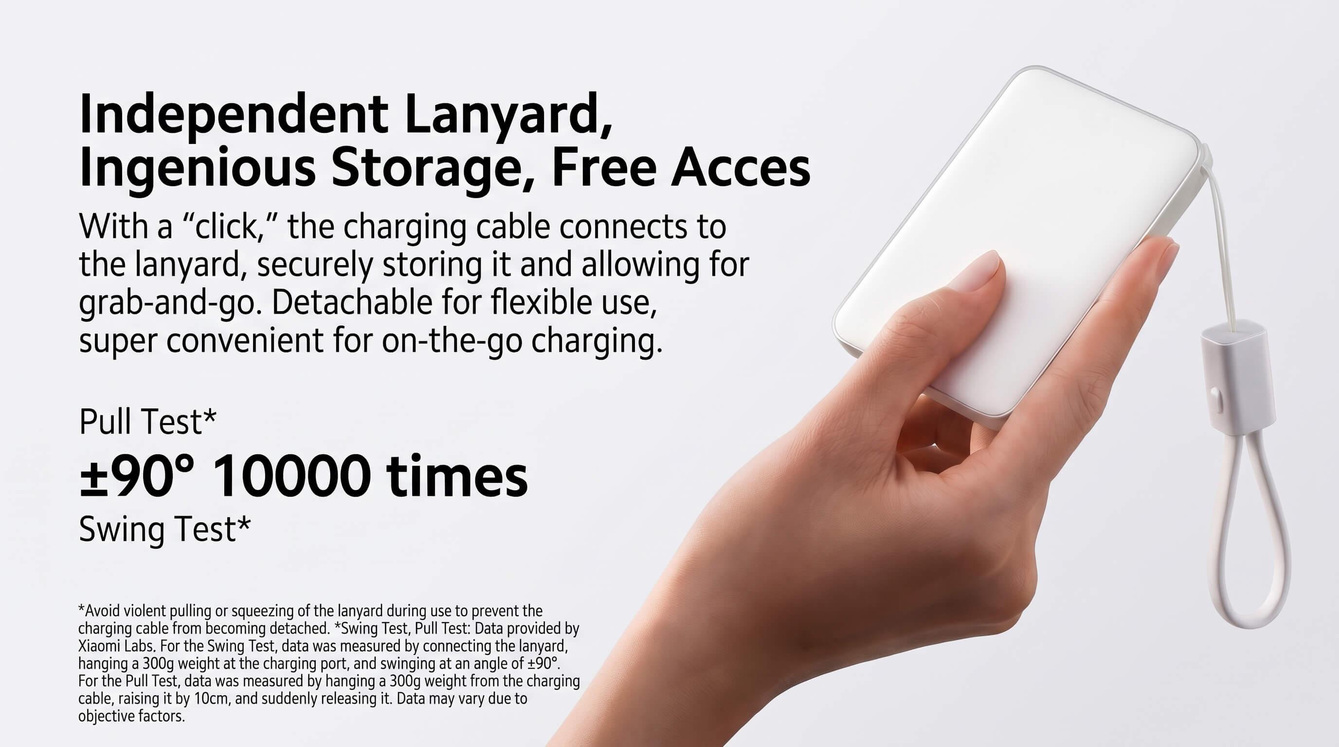 Xiaomi 5000mAh 22.5W Ultra-thin with Built in cable  Power Bank