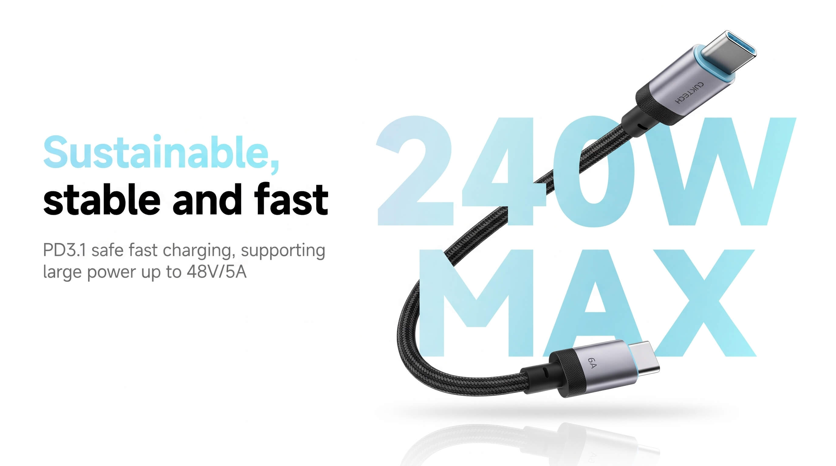 CUKTECH CP Braided 6A Fast Charging Data Cable