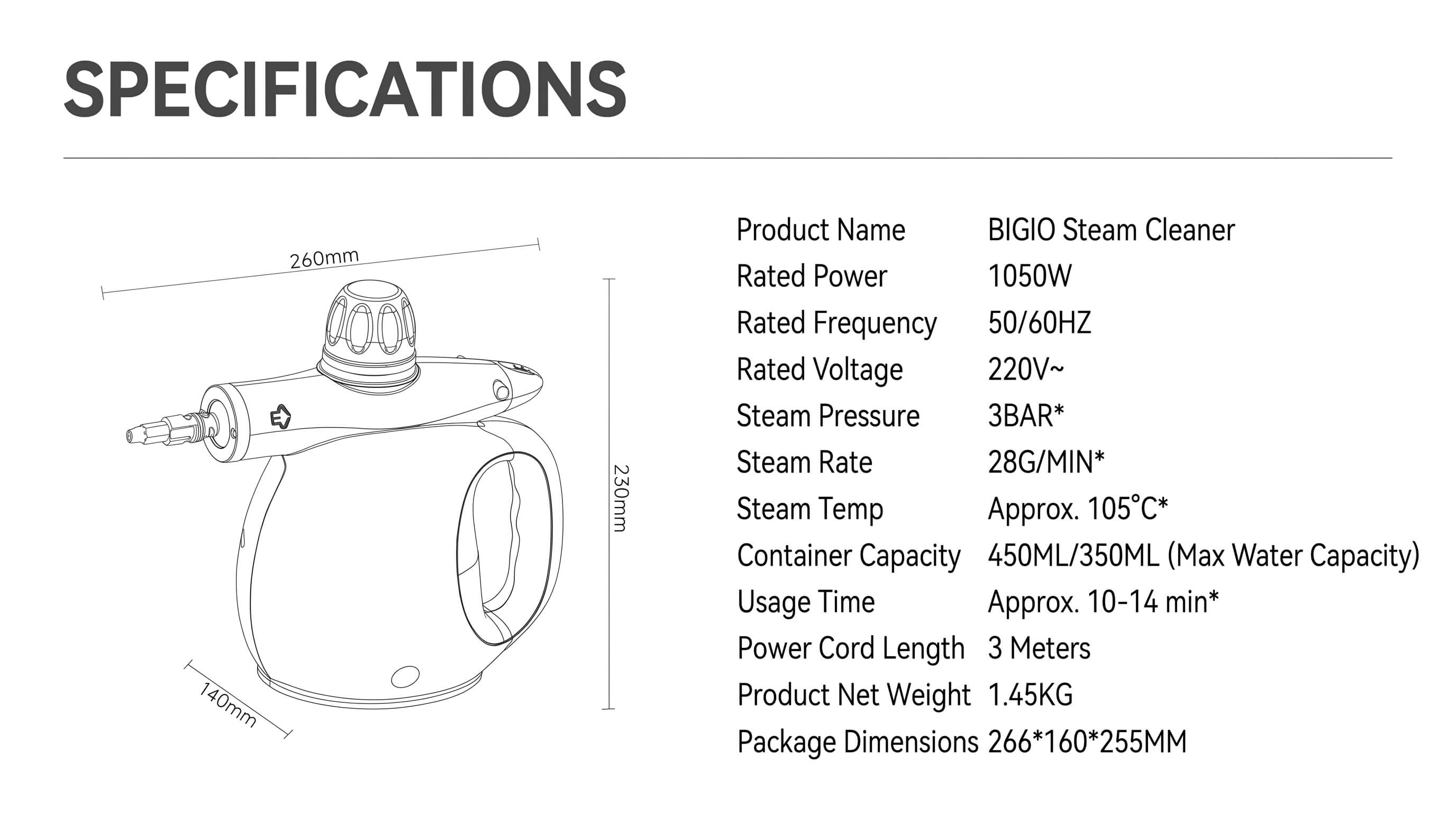 BIGIO High Temperature Steam Cleaner