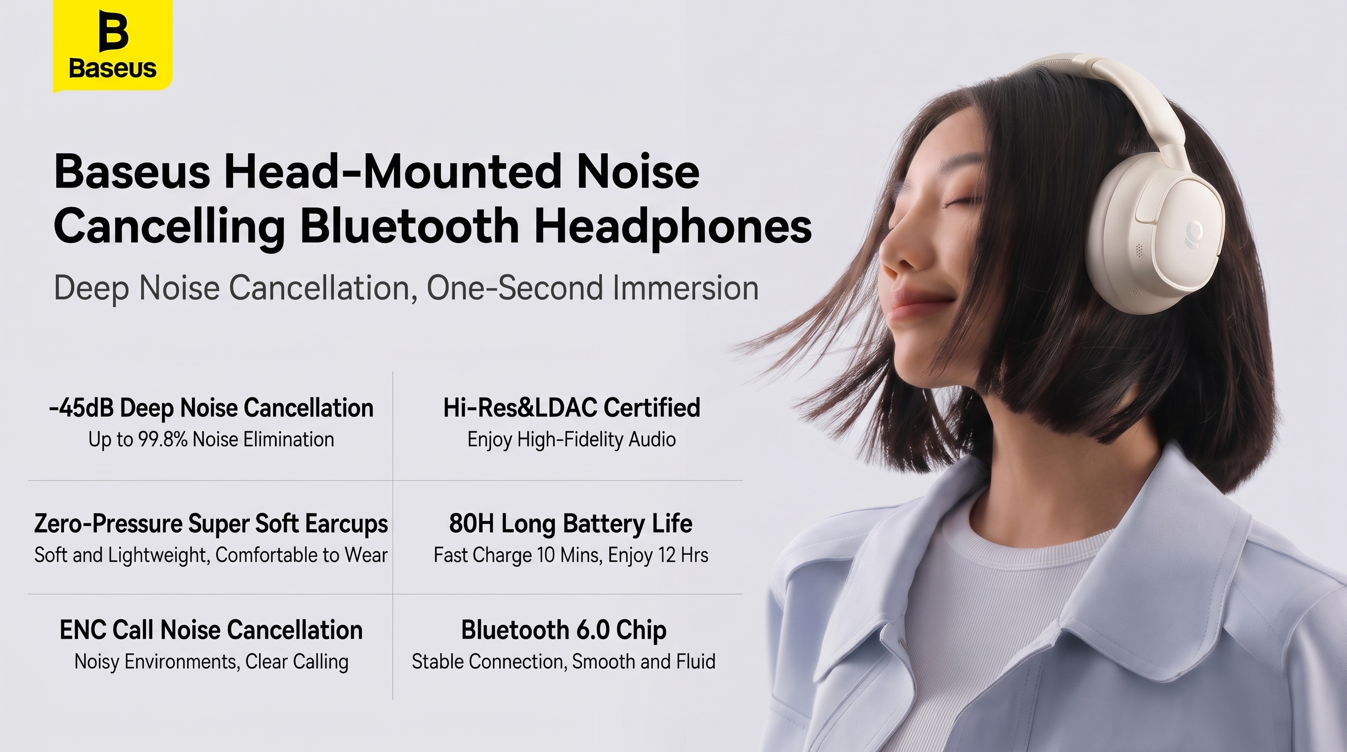 Baseus Bass BH1 NC Wireless Noise Cancelling Headphones