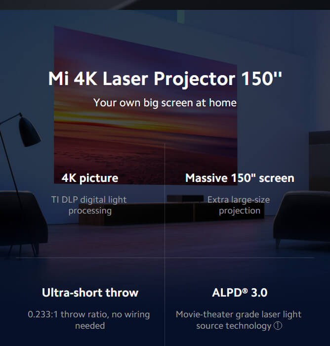 Mi Laser Projector 4K | Ultra-Short Throw 150'' Cinema Experience in  Pakistan